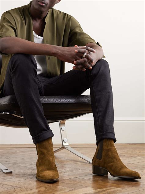 tan suede chelsea boots ysl|BOOTS .